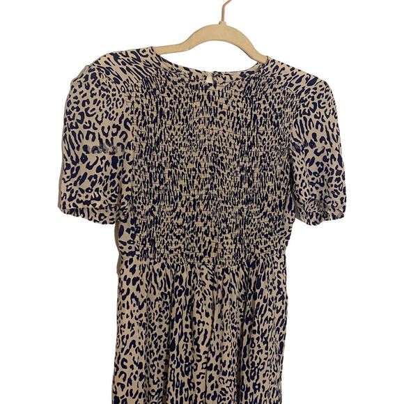 Baum Und Pferdgarten Adamaris Leopard Print Dress Silk Blend  Blue Size 2 - Picture 7 of 10
